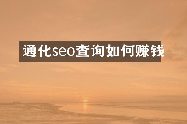 通化seo查询如何赚钱