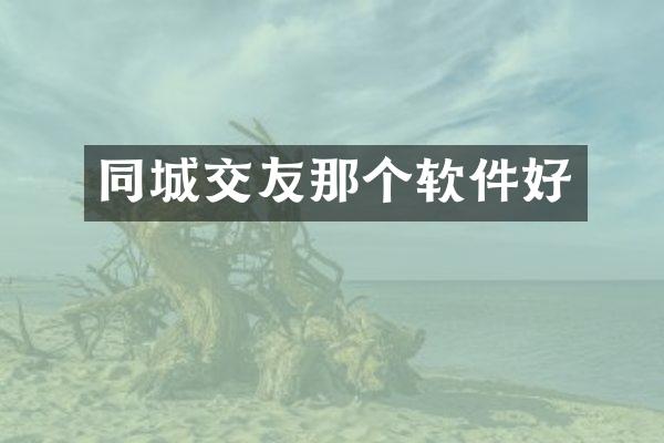 同城交友那个软件好