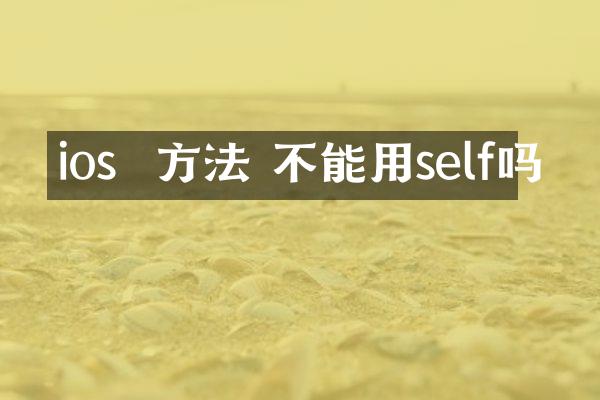 ios  方法 不能用self吗
