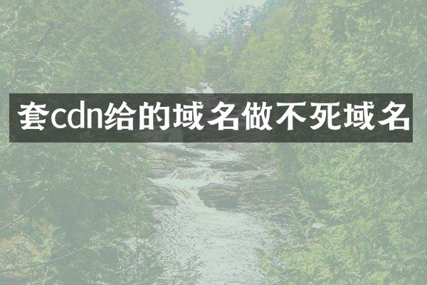 套cdn给的域名做不死域名