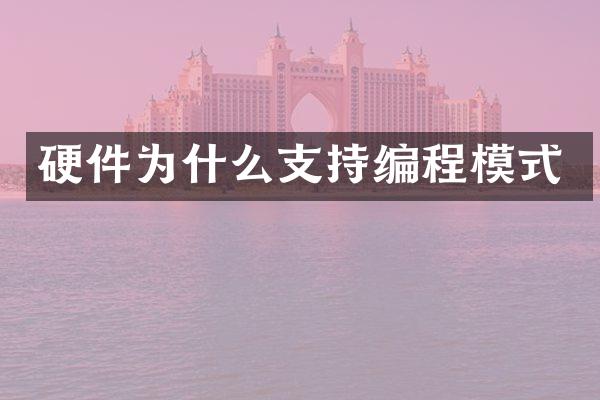 硬件为什么支持编程模式