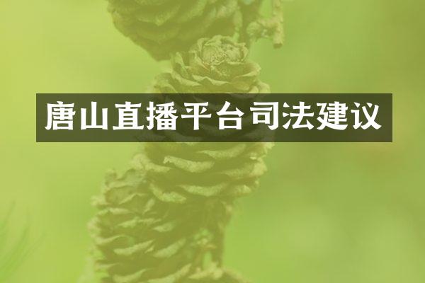 唐山直播平台司法建议