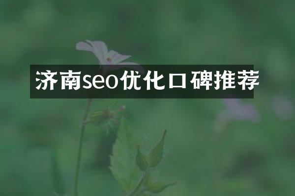 济南seo优化口碑推荐
