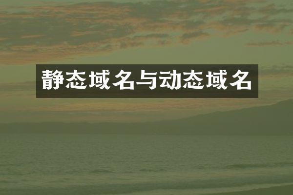 静态域名与动态域名
