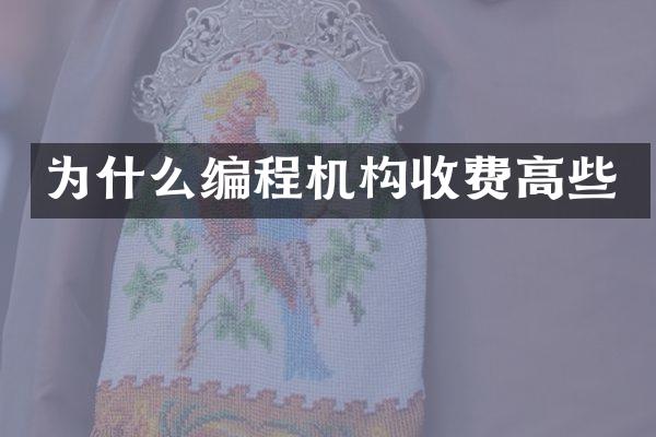 为什么编程机构收费高些
