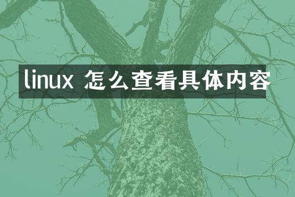 linux 怎么查看具体内容
