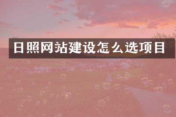 日照网站建设怎么选项目
