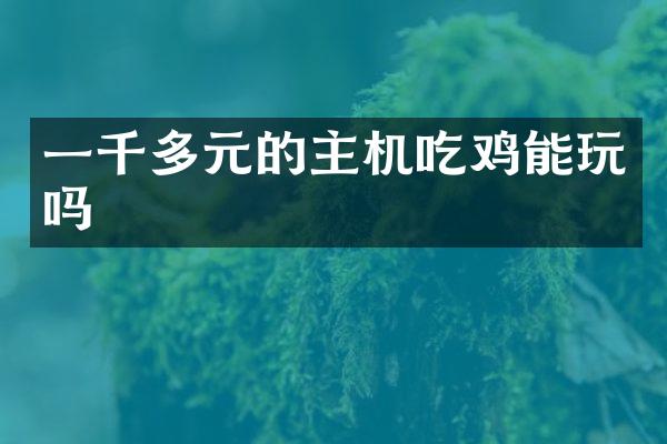 一千多元的主机吃鸡能玩吗