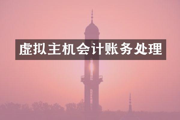 虚拟主机会计账务处理
