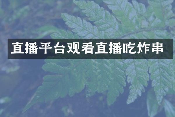 直播平台观看直播吃炸串