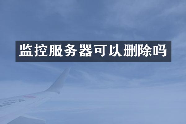 监控服务器可以删除吗