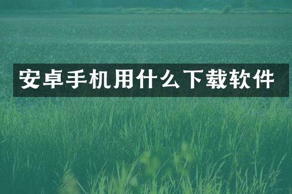 安卓手机用什么下载软件