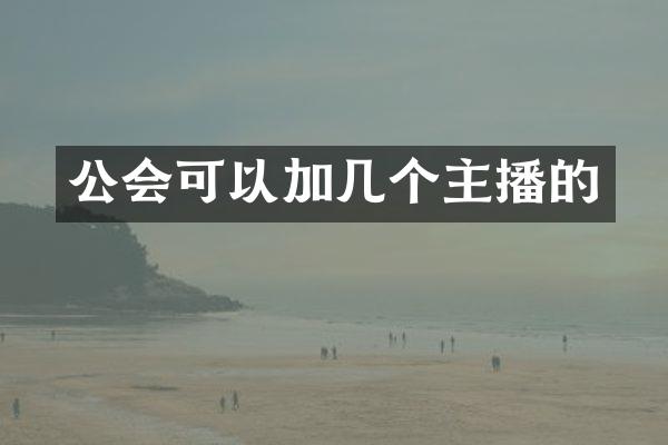 公会可以加几个主播的