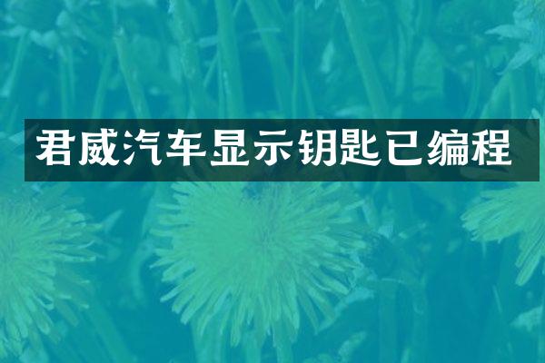 君威汽车显示钥匙已编程