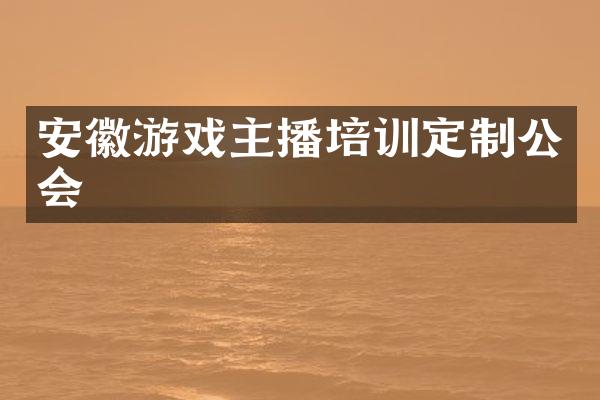 安徽游戏主播培训定制公会