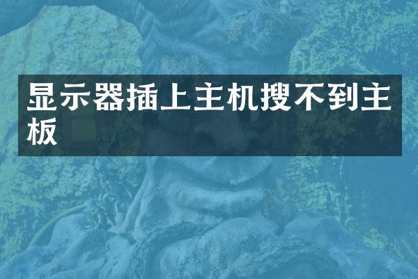 显示器插上主机搜不到主板