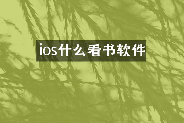 ios什么看书软件