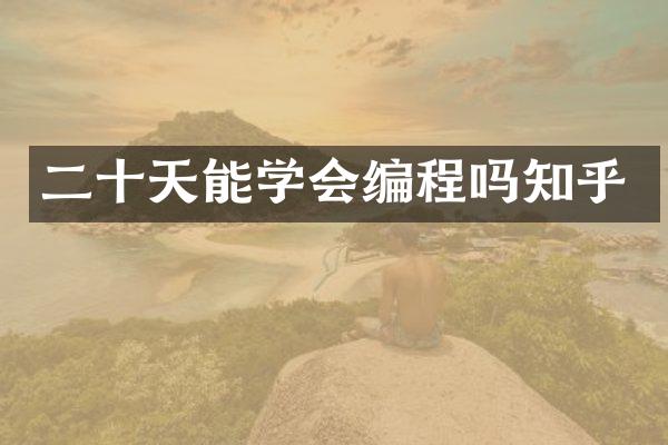 二十天能学会编程吗知乎