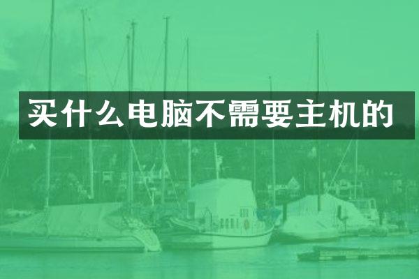 买什么电脑不需要主机的