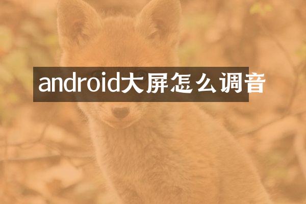 android大屏怎么调音