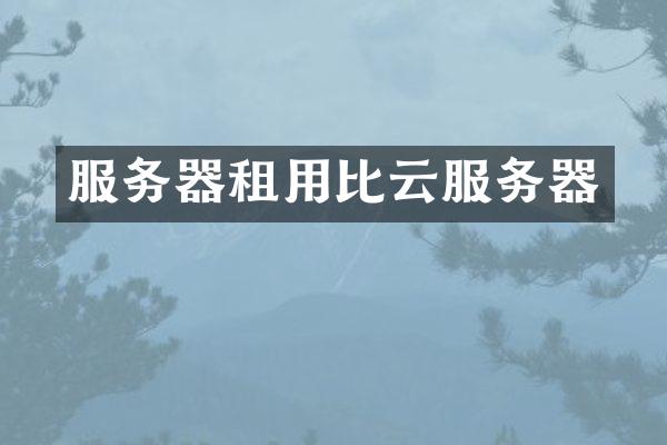 服务器租用比云服务器