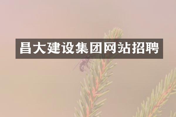 昌大建设集团网站招聘