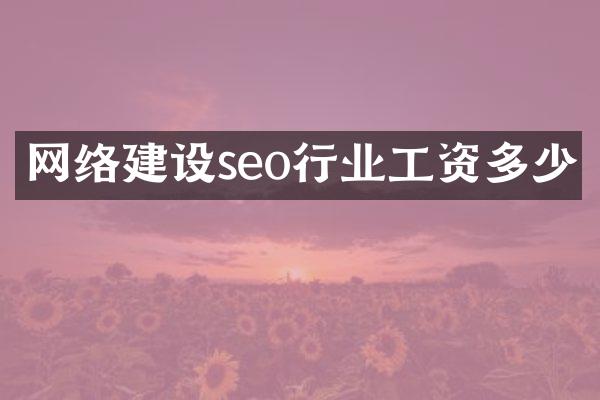 网络建设seo行业工资多少