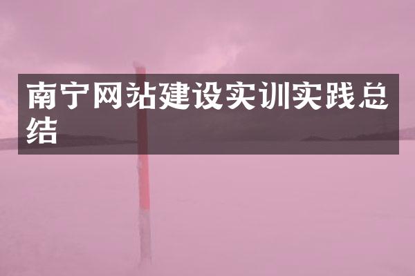 南宁网站建设实训实践总结