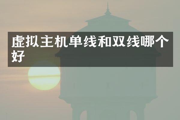 虚拟主机单线和双线哪个好