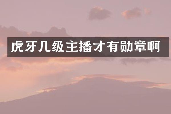 虎牙几级主播才有勋章啊
