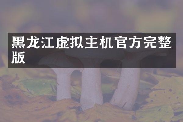 黑龙江虚拟主机官方完整版