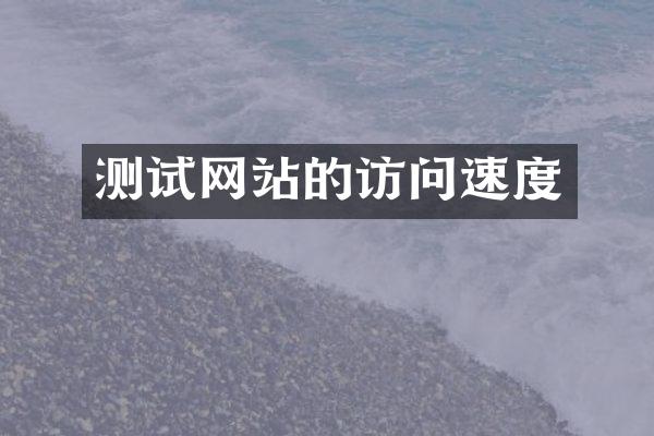 测试网站的访问速度