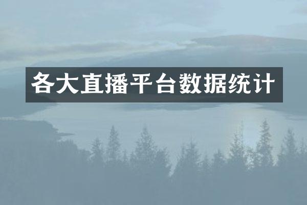 各大直播平台数据统计