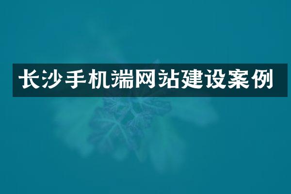 长沙手机端网站建设案例
