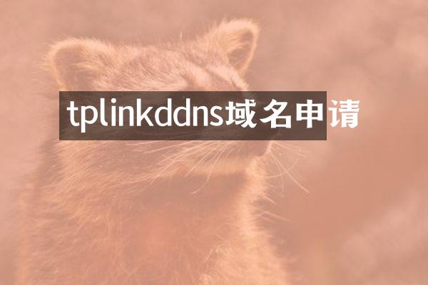tplinkddns域名申请