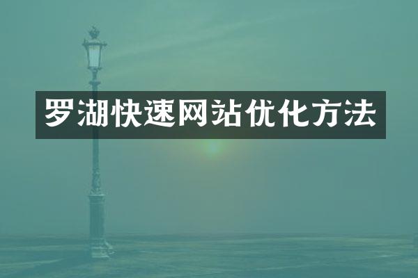 罗湖快速网站优化方法