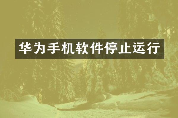 华为手机软件停止运行