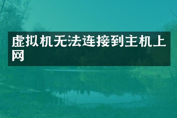 虚拟机无法连接到主机上网