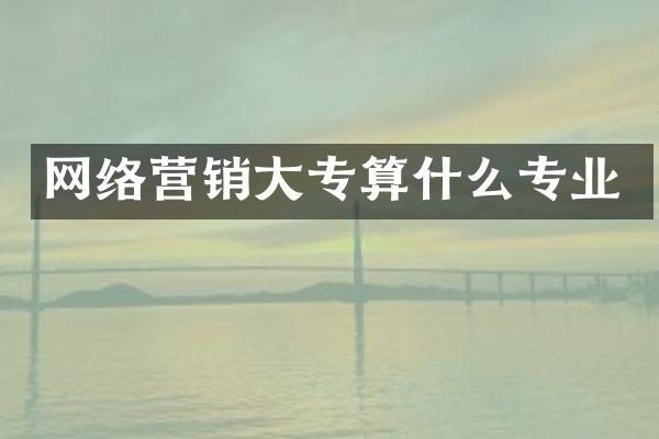网络营销大专算什么专业