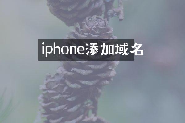 iphone添加域名