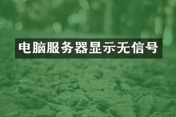 电脑服务器显示无信号