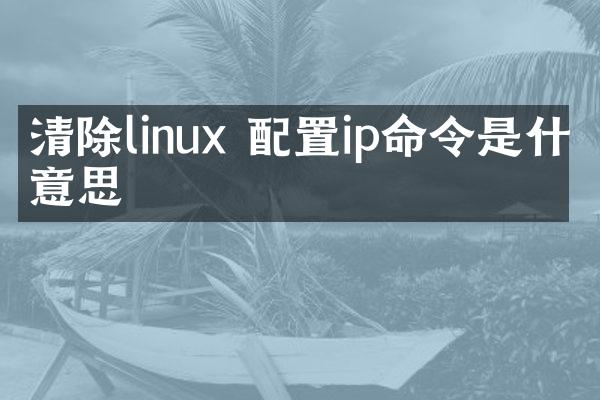 清除linux 配置ip命令是什么意思