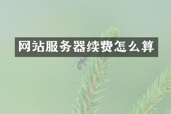 网站服务器续费怎么算