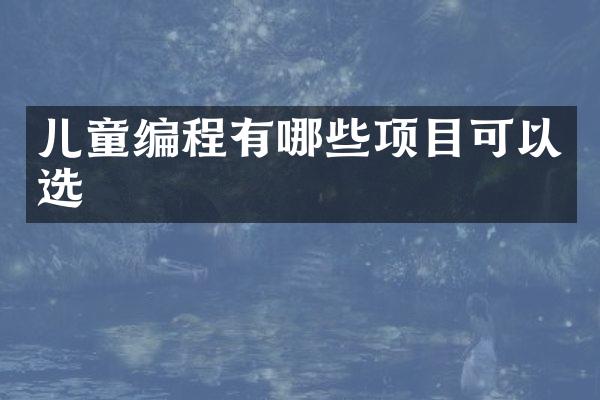 儿童编程有哪些项目可以选