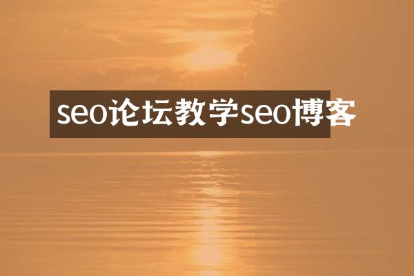 seo论坛教学seo博客
