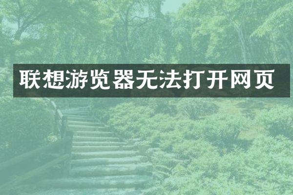 联想游览器无法打开网页