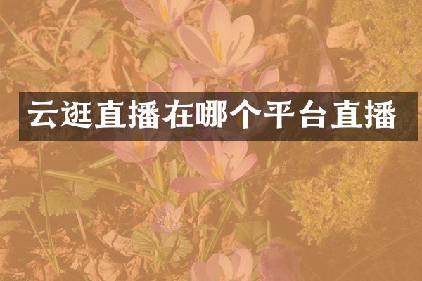 云逛直播在哪个平台直播
