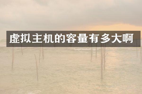 虚拟主机的容量有多大啊
