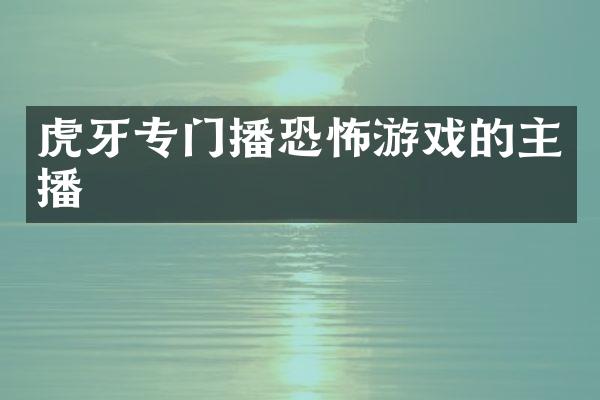 虎牙专门播恐怖游戏的主播
