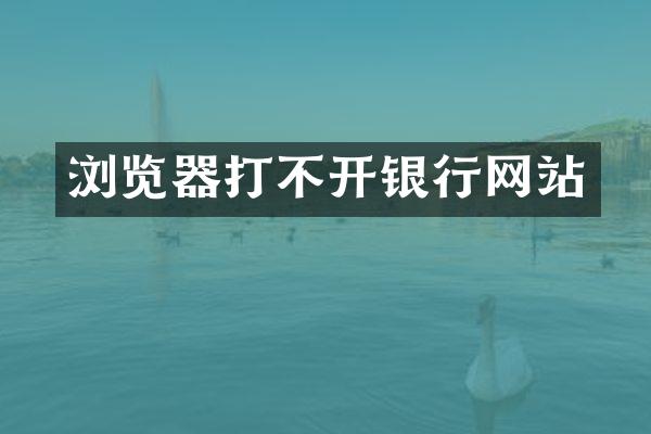 浏览器打不开银行网站